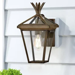 Mała latarnia naścienna Palma - 1 źródło światła - Oksydowany brąz (HK-PALMA-S-BU) - Hinkley