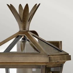 Mała latarnia naścienna Palma - 1 źródło światła - Oksydowany brąz (HK-PALMA-S-BU) - Hinkley