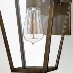 Mała latarnia naścienna Palma - 1 źródło światła - Oksydowany brąz (HK-PALMA-S-BU) - Hinkley