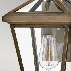 Mała latarnia naścienna Palma - 1 źródło światła - Oksydowany brąz (HK-PALMA-S-BU) - Hinkley