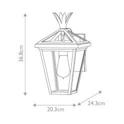 Mała latarnia naścienna Palma - 1 źródło światła - Oksydowany brąz (HK-PALMA-S-BU) - Hinkley