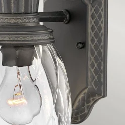 Mała latarnia naścienna Plantation - 1 źródło światła - Czarna (HK-PLANTATION-S-MB) - Hinkley