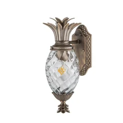 Mała latarnia naścienna Plantation - 1 źródło światła - Oksydowany brąz (HK-PLANTATION-S-BU) - Hinkley