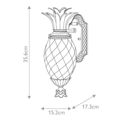 Mała latarnia naścienna Plantation - 1 źródło światła - Oksydowany brąz (HK-PLANTATION-S-BU) - Hinkley