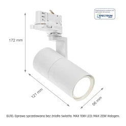 MADARA MINI II GU10 NA SZYNOPRZEWÓD 3F GU10 250V IP20 56,5x121x172mm BIAŁY (SLIP003008) - Spectrum LED