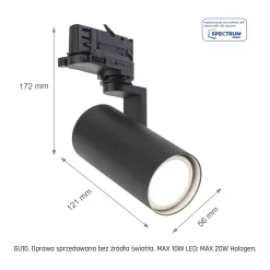 MADARA MINI II GU10 NA SZYNOPRZEWÓD 3F GU10 250V IP20 56,5x121x172mm CZARNY (SLIP003007) - Spectrum LED