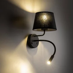 MAJA BLACK KINKIET + USB (10203) - TK Lighting