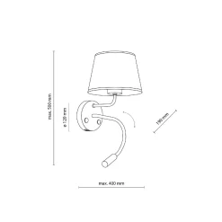 MAJA WHITE KINKIET + USB (10204) - TK Lighting