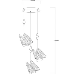 Mariposa 3 wisząca talerz chrom (LP-1715/3P CH) - Light Prestige