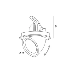 MAXLIGHT H0132 OPRAWA WPUSTOWA RUBIO 10W BIAŁA