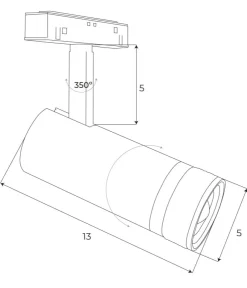 MAXLIGHT M0041N REFLEKTOR MAGNETYCZNY BIAŁY SYSTEM ON/OFF 12W 784LM 3000K