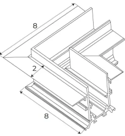 MAXLIGHT MT0025. Kątownik 90°. Montaż na sufit lub ścianę. Do szyn MT0023, MT0024