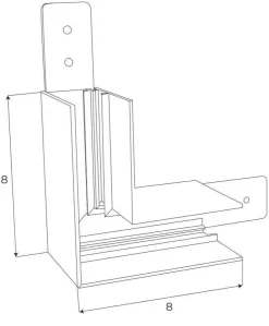 MAXLIGHT MT0020. Kątownik 90°. głęboki. Montaż na sufit lub ścianę. Do szyn MT0018, MT0019