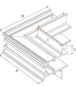 MAXLIGHT MT0027. Kątownik ściana/sufit. Do szyn MT0023, MT0024