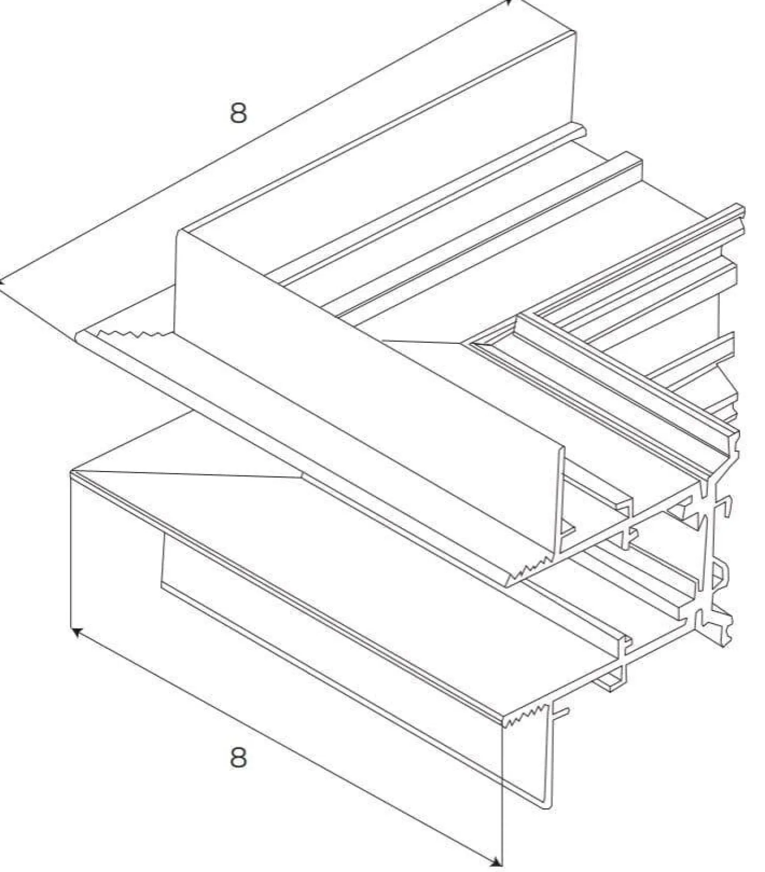 MAXLIGHT MT0026. Kątownik do użycia przy uskoku na suficie. Do szyn MT0023, MT0024