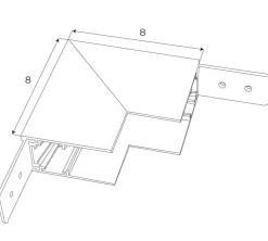 MAXLIGHT MT0022. Kątownik głęboki ściana/sufit. Do szyn MT0018, MT0019