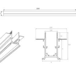 MAXLIGHT MT0024 SZYNA MAGNETYCZNA PODTYNKOWA, 2 METRY, BIAŁA