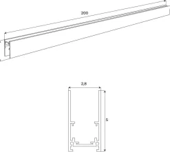 MAXLIGHT MT0002 SZYNA MAGNETYCZNA GŁĘBOKA, NATYNKOWA, 2 METRY, CZARNA