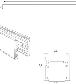 MAXLIGHT MT0012 SZYNA MAGNETYCZNA PŁYTKA, NATYNKOWA, 2 METRY, CZARNA