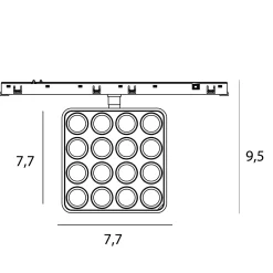 MAXLIGHT N0013N raster MICRO11 12W Czarny kwadrat 3000K On-Off