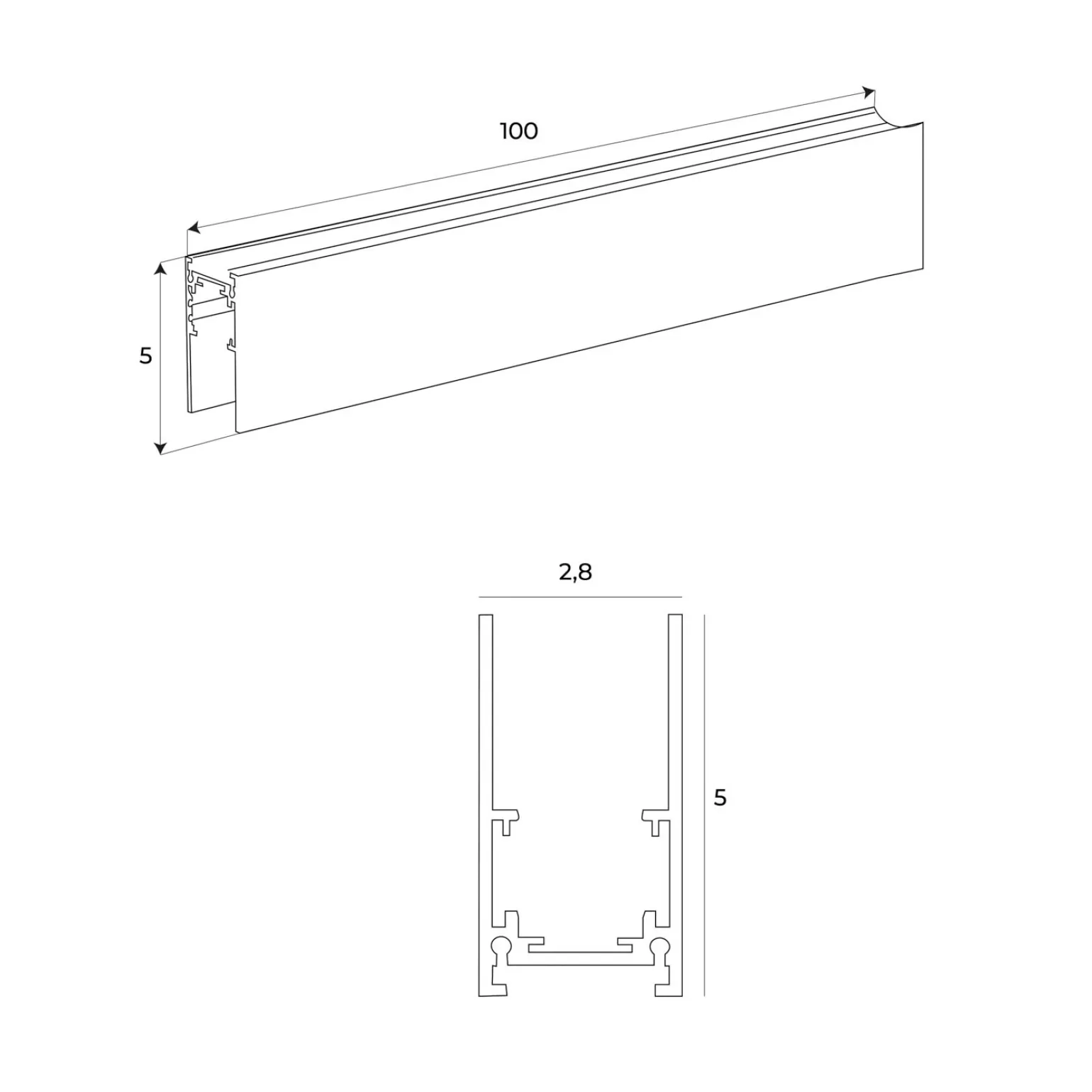 MAXLIGHT NT0002 Szynoprzewód MICRO11 czarny wpuszczany KG 2mb