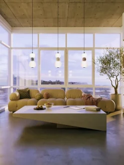 MAXLIGHT P0627 LAMPA WISZACA MODERN 13W, OPAL + LIGHT GREY