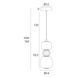 MAXLIGHT P0627 LAMPA WISZACA MODERN 13W, OPAL + LIGHT GREY