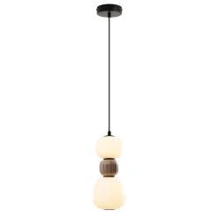 MAXLIGHT P0628 LAMPA WISZACA MODERN 13W, OPAL + MEDIUM BROWN