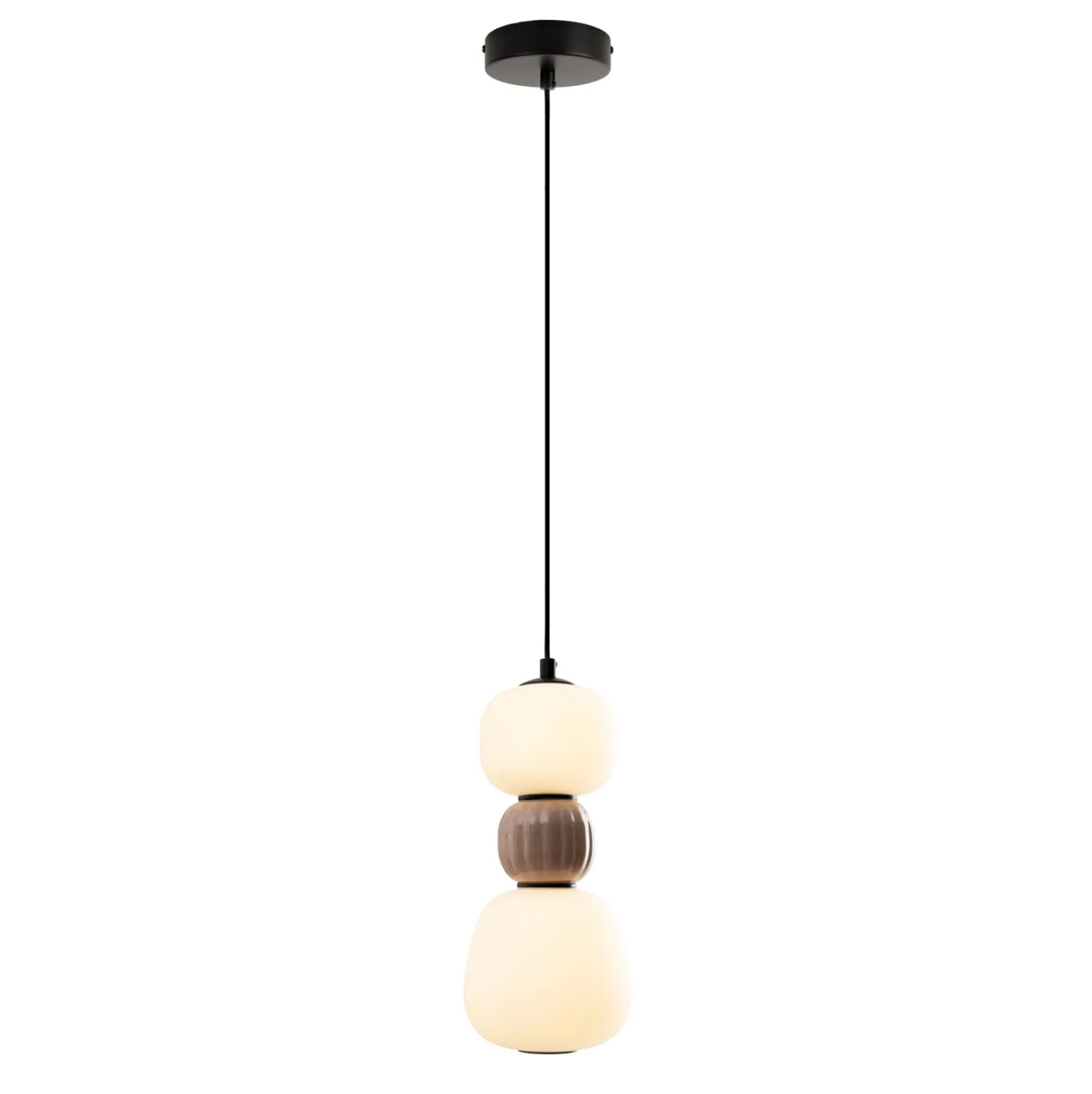MAXLIGHT P0628 LAMPA WISZACA MODERN 13W, OPAL + MEDIUM BROWN