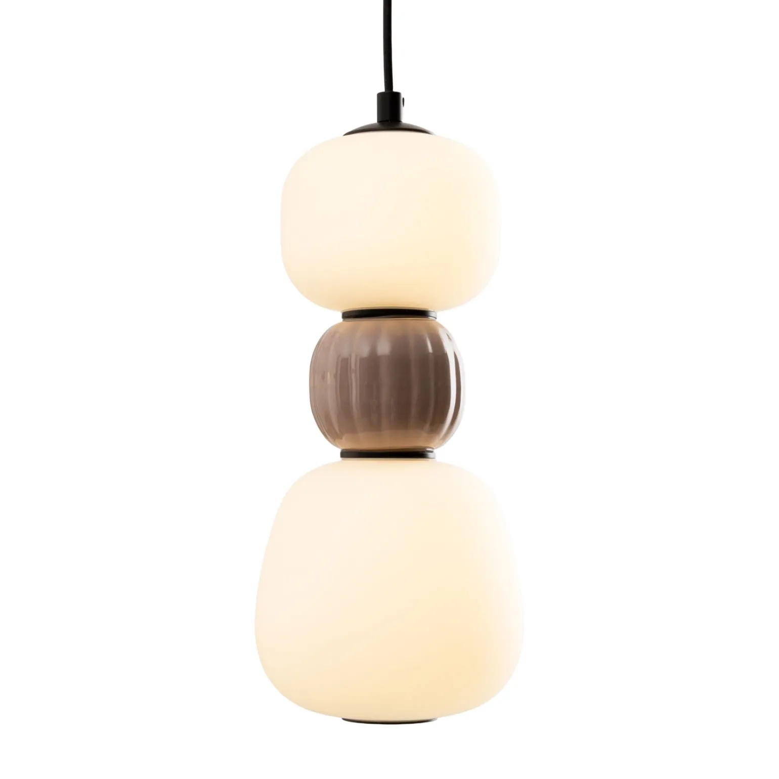 MAXLIGHT P0628 LAMPA WISZACA MODERN 13W, OPAL + MEDIUM BROWN