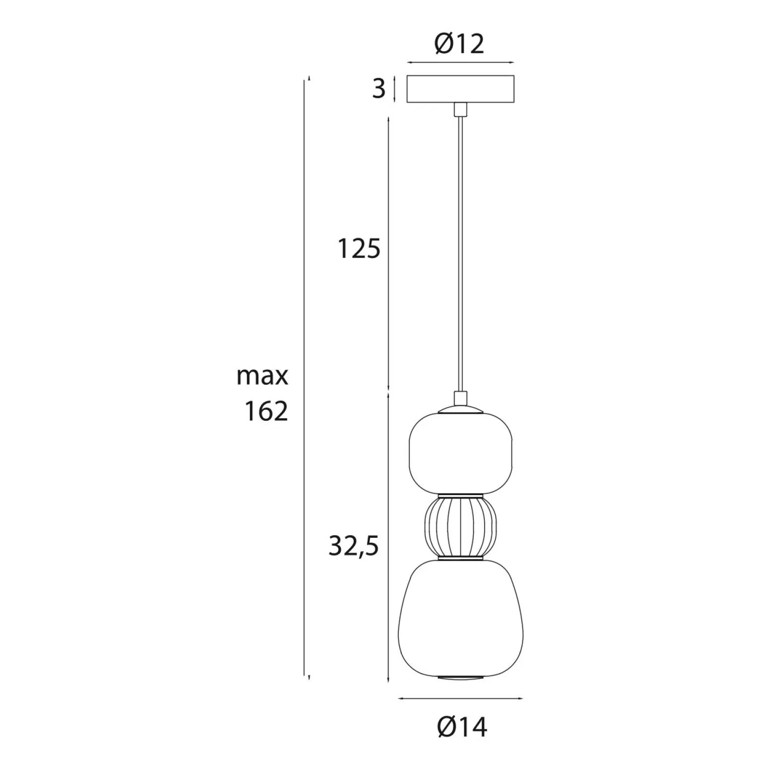 MAXLIGHT P0628 LAMPA WISZACA MODERN 13W, OPAL + MEDIUM BROWN