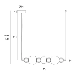 MAXLIGHT P0630 LAMPA WISZACA MODERN 28W, OPAL + DARK GREY+MEDIUM BROWN+LIGHT GREY