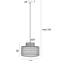 MAXLIGHT P0587 LAMPA WISZĄCA Z PLECIONEGO PAPIERU RAFFLE