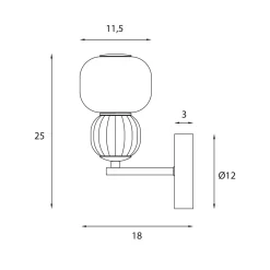 MAXLIGHT W0398 KINKIET MODERN 5W, OPAL + LIGHT GREY