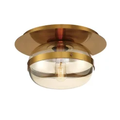 Mały plafon Nottingham - 1 źródło światła - Antyczny mosiądz (QN-NOTTINGHAM-F-S-AB) - Quintiesse