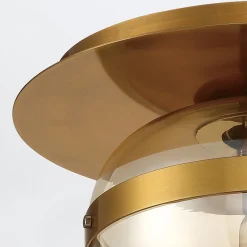 Mały plafon Nottingham - 1 źródło światła - Antyczny mosiądz (QN-NOTTINGHAM-F-S-AB) - Quintiesse