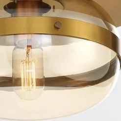 Mały plafon Nottingham - 1 źródło światła - Antyczny mosiądz (QN-NOTTINGHAM-F-S-AB) - Quintiesse