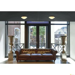 MELAN, lampa sufitowa, A60, okrągła, aluminium szczotkowane, szkło satynowane, maks. 60W (155236) - SLV