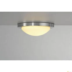 MELAN, lampa sufitowa, A60, okrągła, aluminium szczotkowane, szkło satynowane, maks. 60W (155236) - SLV