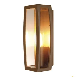 MERIDIAN BOX 2, lampa ścienna outdoor, TC-(D,H,T,Q)SE, rdzawa, maks. 25W, przezroczyste tworzywo sztuczne (230657) - SLV