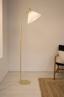 MIRA Floor 1L Brushed Brass/White (108569) Markslojd