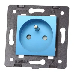 Moduł gniazda elektrycznego niebieskiego z bolcem 16A - 230V (WG-71FR-69) LIVOLO