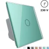 Moduł pojedynczego włącznika dotykowego z funkcją timera z zielonym panelem szklanym (VL-C701T-68) LIVOLO