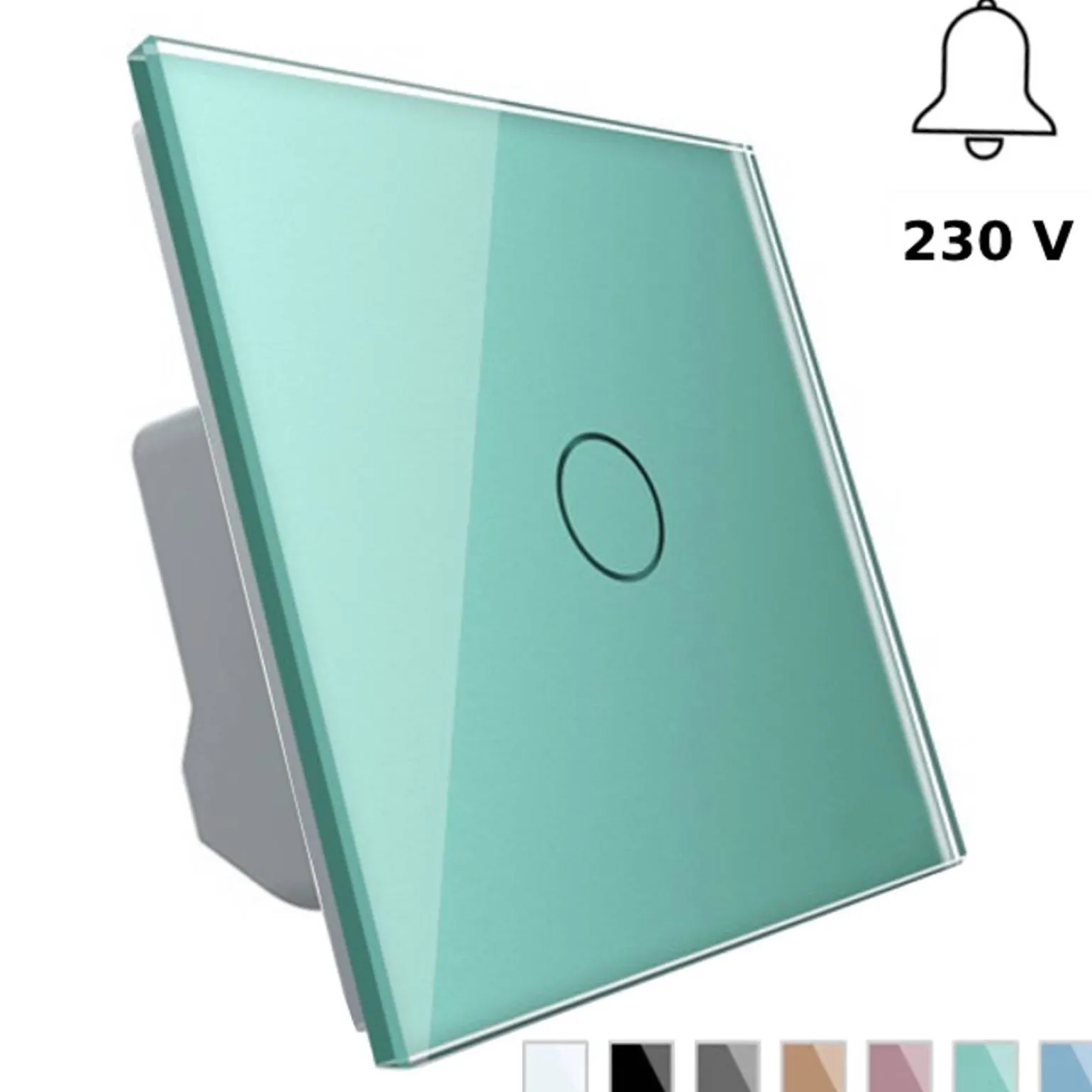 Moduł pojedynczego włącznika dzwonkowego z pojedynczym zielonym panelem szklanym (VL-C701B-68) LIVOLO