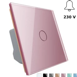 Moduł pojedynczego włącznika dzwonkowego z pojedynczym różowym panelem szklanym (VL-C701B-67) LIVOLO