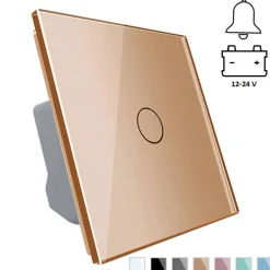 Moduł pojedynczego włącznika dotykowego impulsowego 12-24V DC z pojedynczym złotym panelem szklanym (VL-C701CH-63) LIVOLO