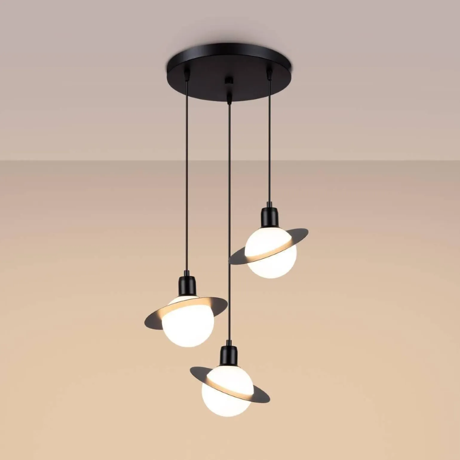 Młodzieżowa lampa wisząca HYPERION 3P czarny (SL.1359) - Sollux Lighting