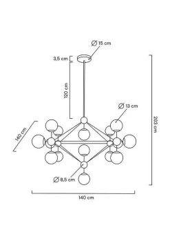 MOOSEE lampa wisząca ASTRIFERO 15 czarna (MSE010100179) - Moosee