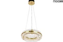 MOOSEE lampa wisząca SATURNUS 47 DUO złota - LED, kryształ, stal szczotkowana (MSE010100166) - Moosee