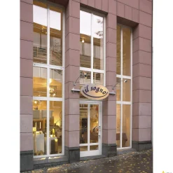 MYRA DISPLAY, lampa ścienna outdoor, QPAR51, IP55, srebrnoszara, łukowato wygięta, maks. 50W (233134) - SLV